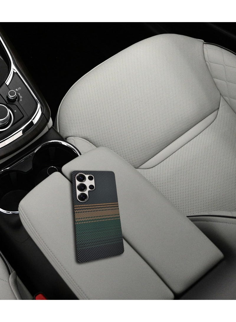 فوني Phoni Ultra Slim Magnetic Case for Samsung Galaxy S25 Ultra, MagSafe-Compatible Magnetic Case, Thin Lightweight Design, Carbon Fiber Style, Raised Camera Protection (Verdant Dusk – Green Carbon) - Image 3